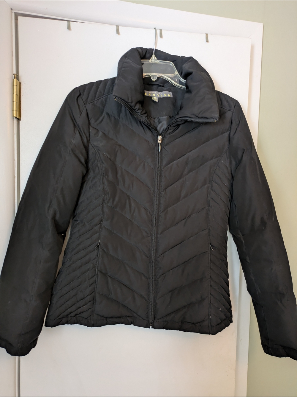Kenneth Cole Reaction Black Quilted Women's Puffer Jacket